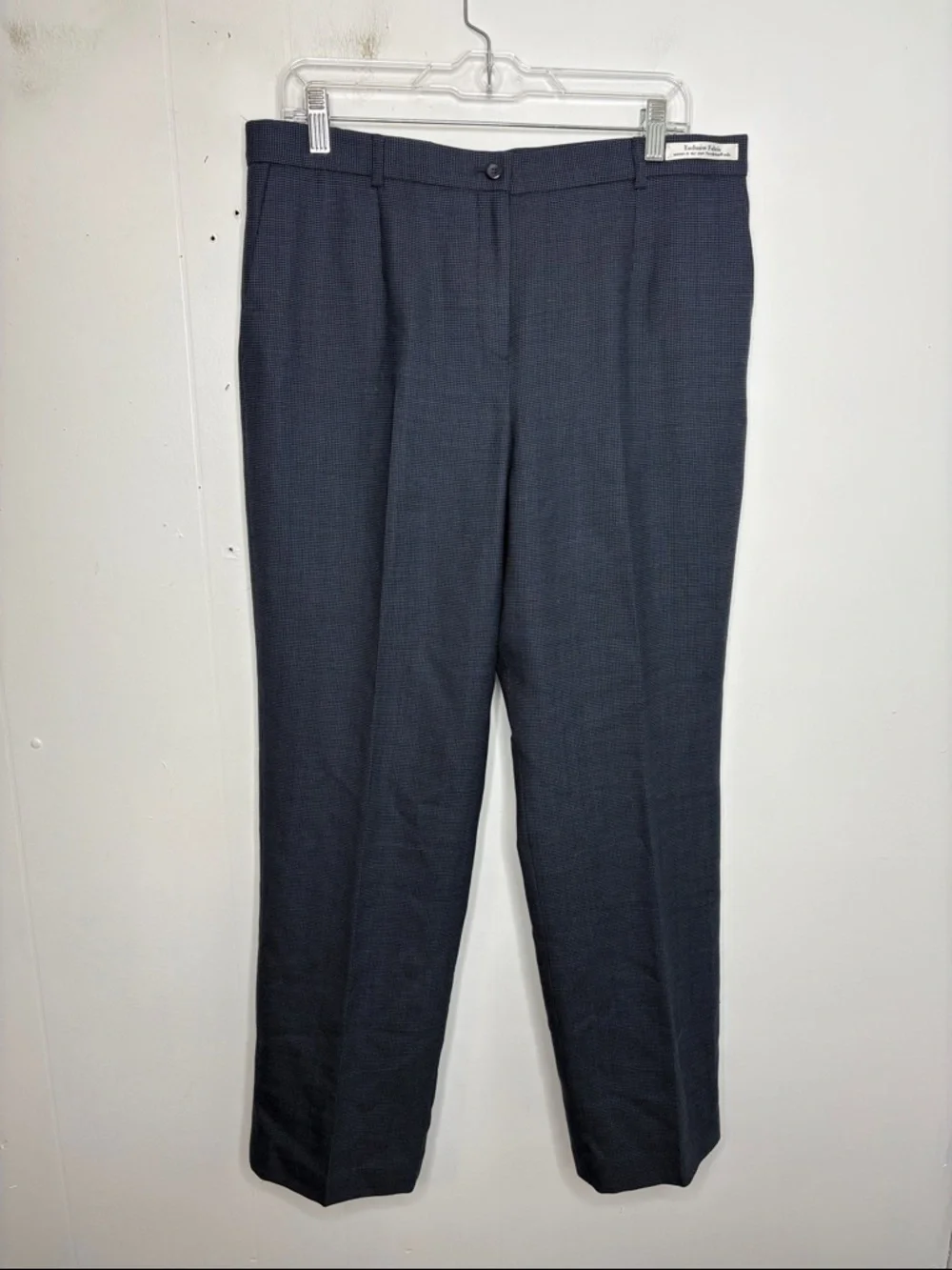 Pendleton Pants Womens 14 Petite Virgin Wool Fully Lined Plaid vintage Navy